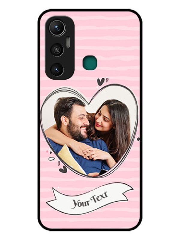 Custom Infinix Hot 11 Custom Glass Phone Case - Vintage Heart Design