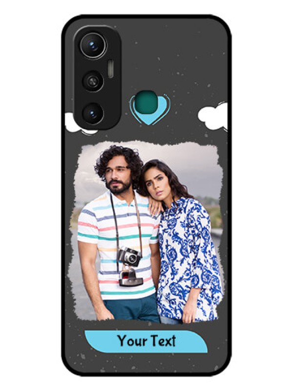 Custom Infinix Hot 11 Custom Glass Phone Case - Splashes with love doodles Design