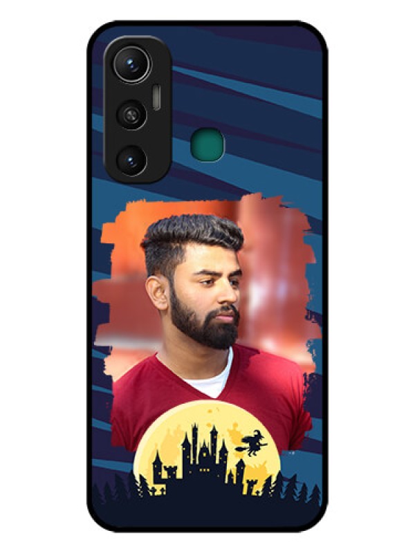 Custom Infinix Hot 11 Photo Printing on Glass Case - Halloween Witch Design