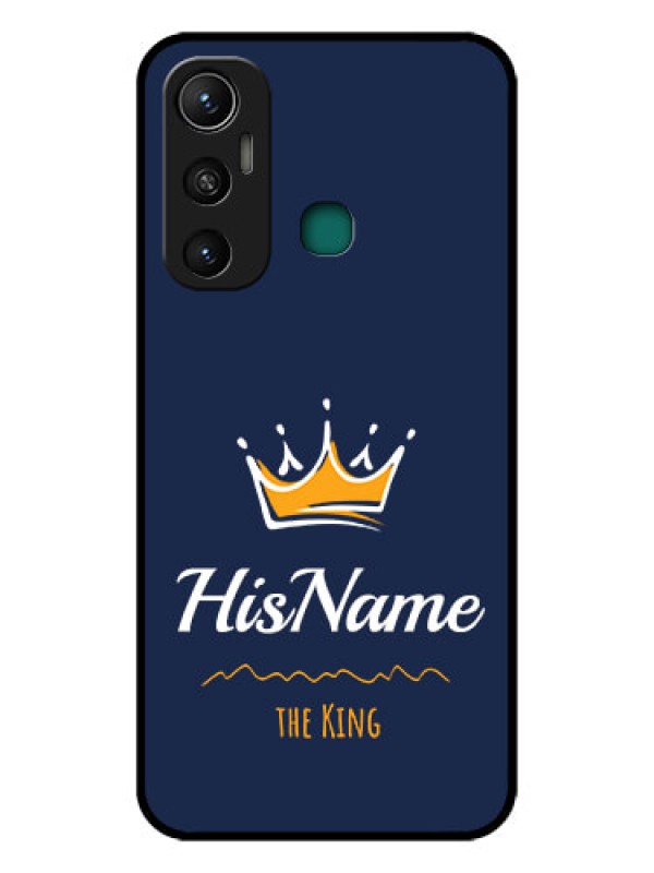 Custom Infinix Hot 11 Glass Phone Case King with Name