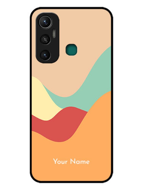 Custom Infinix Hot 11 Personalized Glass Phone Case - Ocean Waves Multi-colour Design