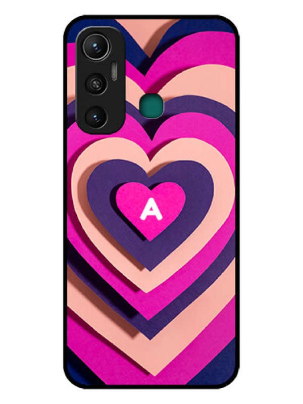 Custom Infinix Hot 11 Custom Glass Mobile Case - Cute Heart Pattern Design