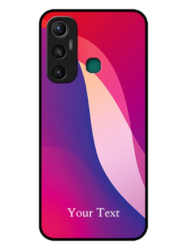 Custom Infinix Hot 11 Personalized Glass Phone Case - Digital abstract Overlap Design