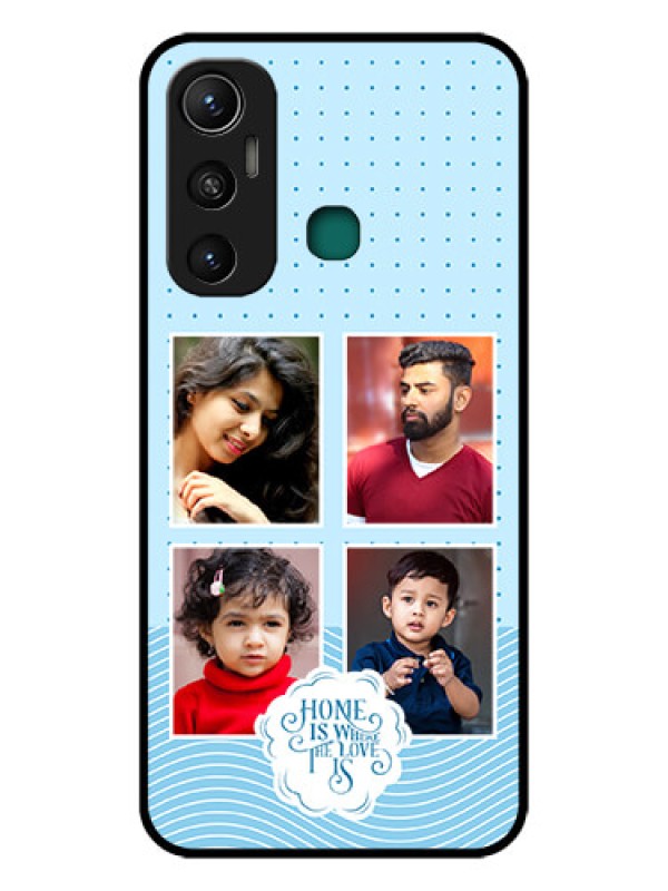 Custom Infinix Hot 11 Custom Glass Phone Case - Cute love quote with 4 pic upload Design