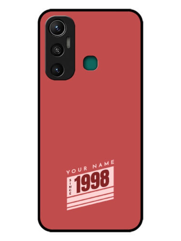 Custom Infinix Hot 11 Custom Glass Phone Case - Red custom year of birth Design