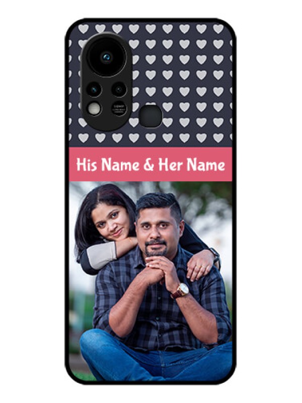 Custom Infinix Hot 11s Custom Glass Mobile Case - Love Symbols Design