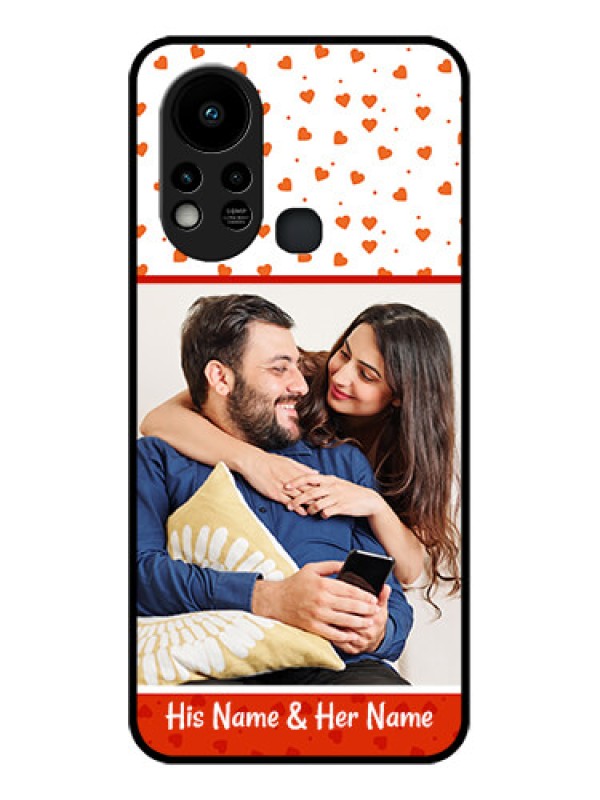 Custom Infinix Hot 11s Custom Glass Phone Case - Orange Love Symbol Design