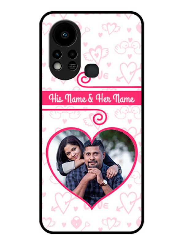 Custom Infinix Hot 11s Personalized Glass Phone Case - Heart Shape Love Design