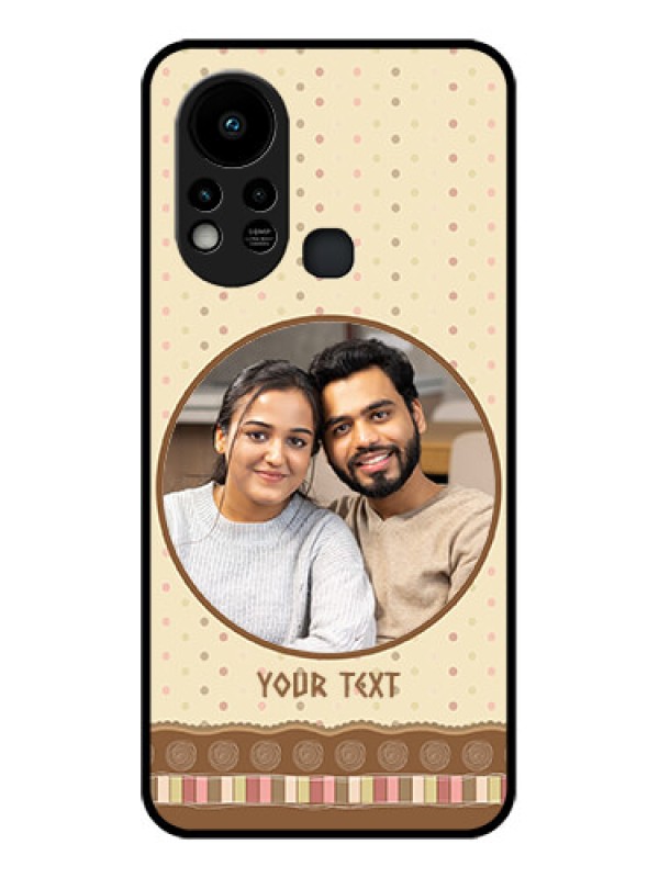 Custom Infinix Hot 11s Custom Glass Mobile Case - Brown Dotted Mobile Case Design