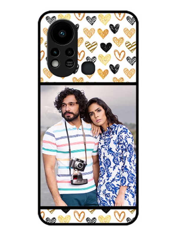 Custom Infinix Hot 11s Photo Printing on Glass Case - Love Symbol Design