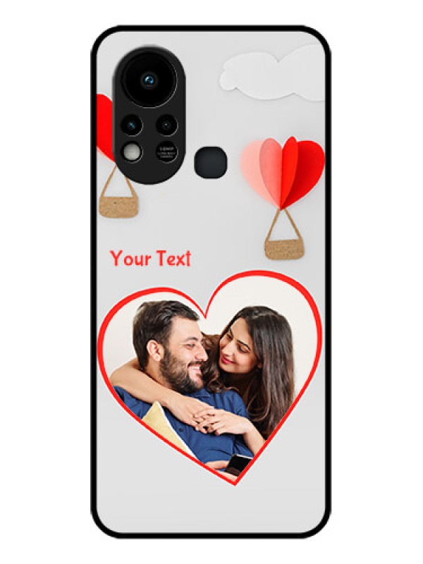 Custom Infinix Hot 11s Custom Glass Mobile Case - Parachute Love Design