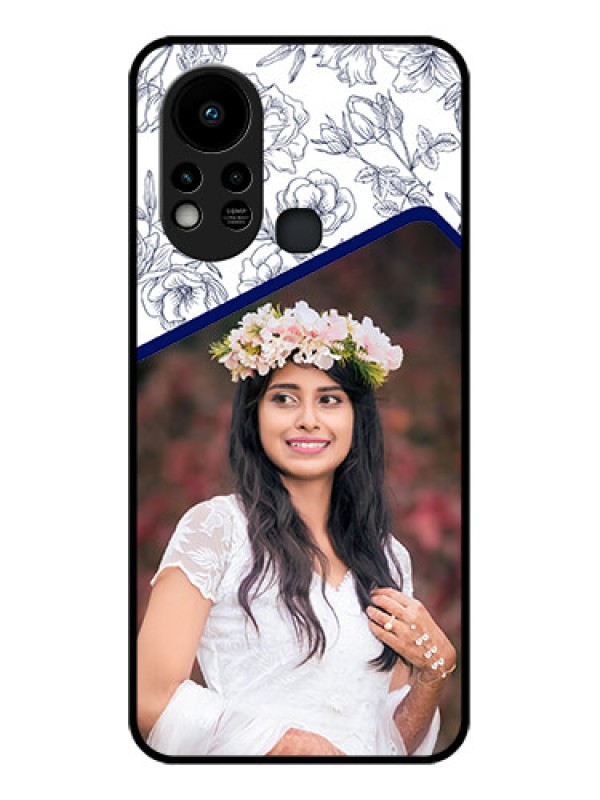 Custom Infinix Hot 11s Personalized Glass Phone Case - Premium Floral Design