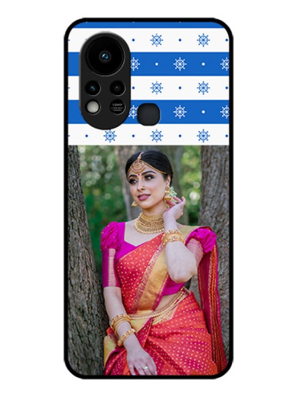 Custom Infinix Hot 11s Photo Printing on Glass Case - Snow Pattern Design