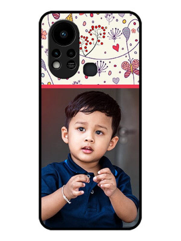 Custom Infinix Hot 11s Custom Glass Mobile Case - Premium Floral Design