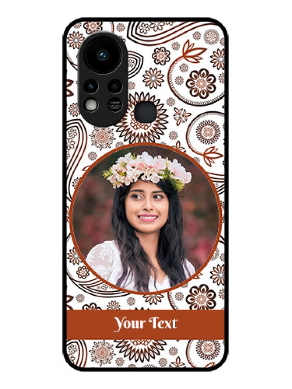 Custom Infinix Hot 11s Custom Glass Mobile Case - Abstract Flower Design