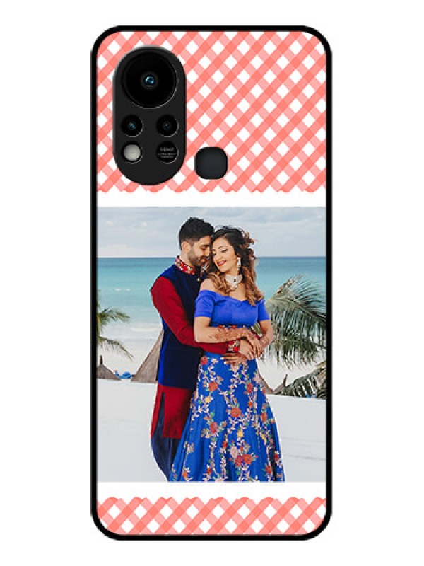 Custom Infinix Hot 11s Personalized Glass Phone Case - Pink Pattern Design