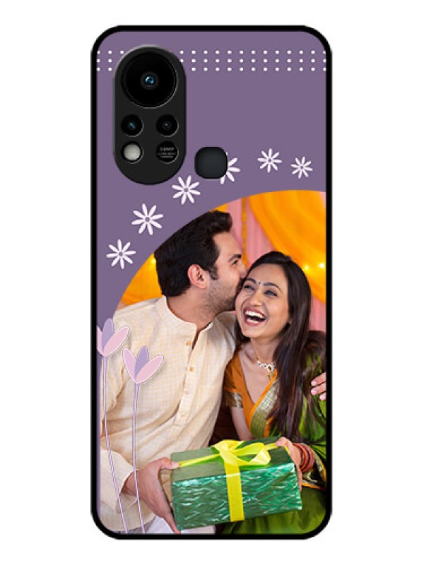 Custom Infinix Hot 11s Custom Glass Mobile Case - Lavender flowers design