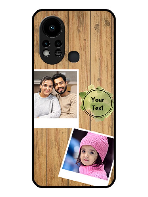 Custom Infinix Hot 11s Custom Glass Phone Case - Wooden Texture Design