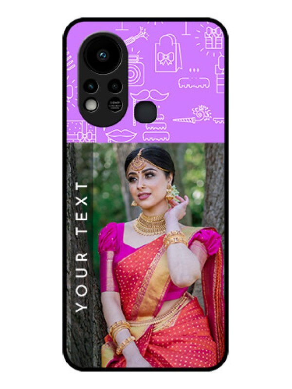 Custom Infinix Hot 11s Custom Glass Mobile Case - Birthday Icons Design