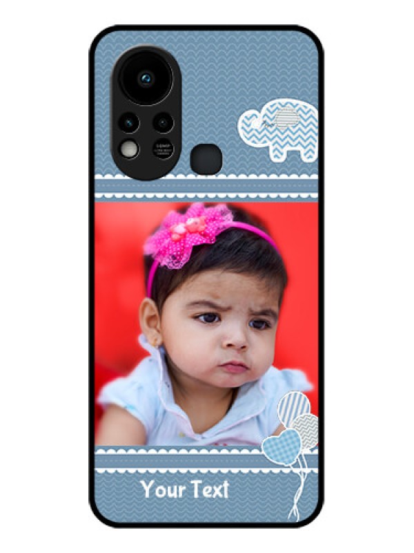Custom Infinix Hot 11s Photo Printing on Glass Case - with Kids Pattern Design