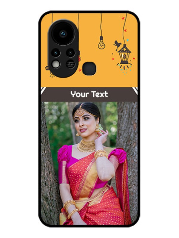 Custom Infinix Hot 11s Custom Glass Mobile Case - with Family Picture and Icons