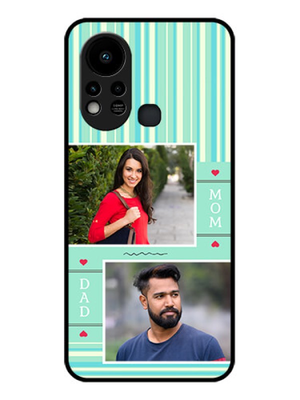 Custom Infinix Hot 11s Custom Glass Phone Case - Mom & Dad Pic Design