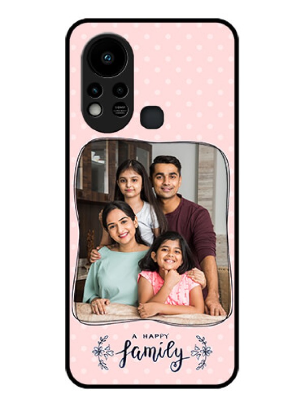 Custom Infinix Hot 11s Custom Glass Phone Case - Family with Dots Design