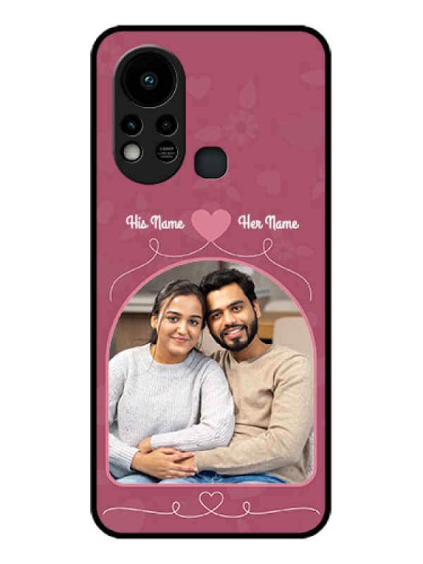 Custom Infinix Hot 11s Photo Printing on Glass Case - Love Floral Design
