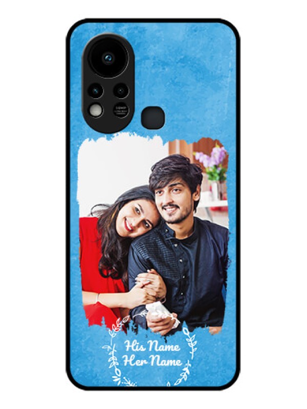 Custom Infinix Hot 11S Custom Glass Phone Case - Blue Color Vintage Design