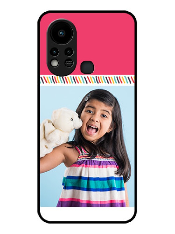 Custom Infinix Hot 11s Personalized Glass Phone Case - Line art design