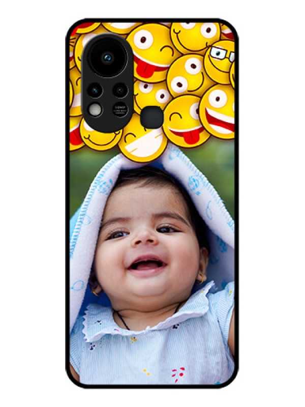 Custom Infinix Hot 11s Custom Glass Mobile Case - with Smiley Emoji Design