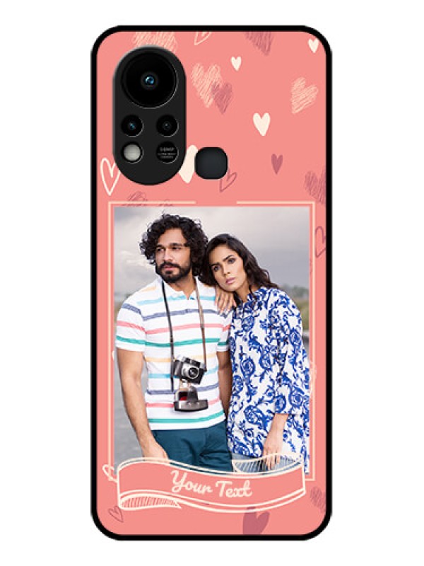 Custom Infinix Hot 11s Custom Glass Phone Case - Love doodle art Design