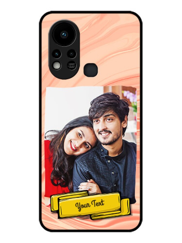 Custom Infinix Hot 11s Personalized Glass Phone Case - Marble Texture Design