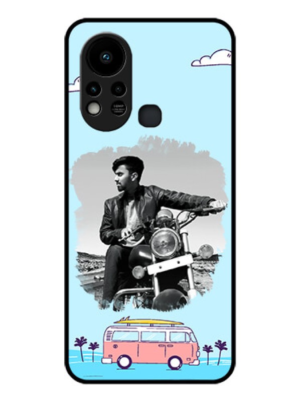 Custom Infinix Hot 11s Photo Printing on Glass Case - Travel & Adventure Design