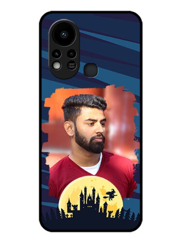 Custom Infinix Hot 11s Photo Printing on Glass Case - Halloween Witch Design