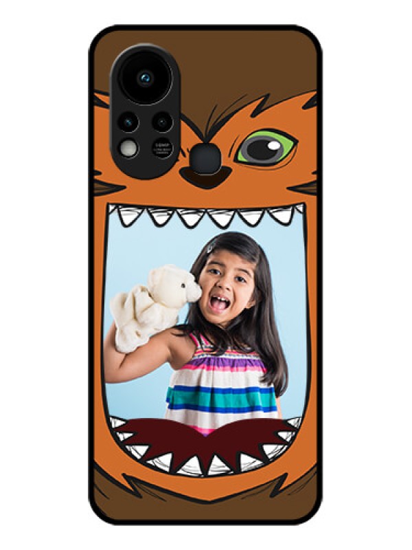 Custom Infinix Hot 11s Photo Printing on Glass Case - Owl Monster Back Case Design