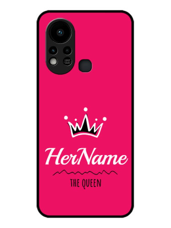 Custom Infinix Hot 11s Glass Phone Case Queen with Name