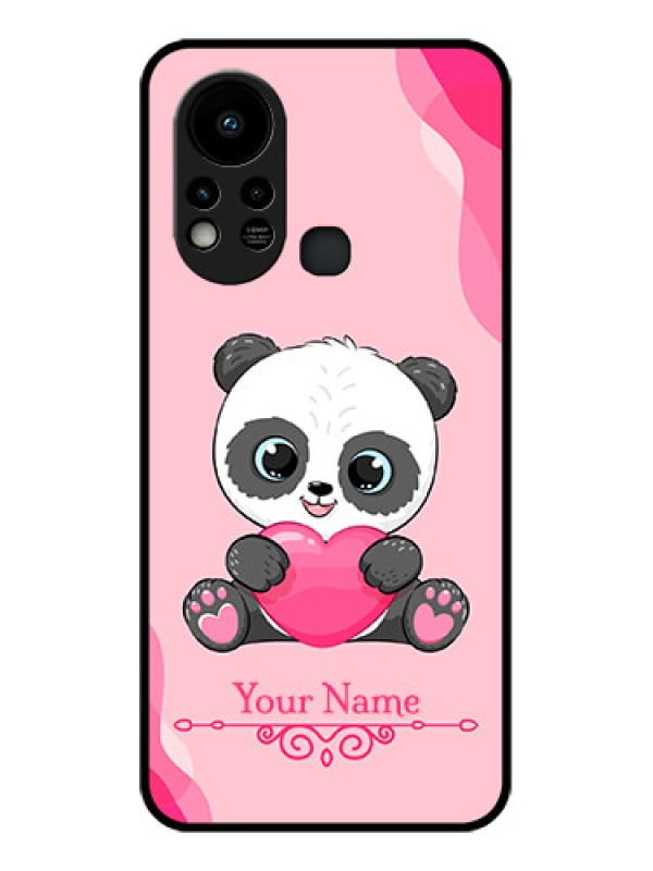 Custom Infinix Hot 11s Custom Glass Mobile Case - Cute Panda Design