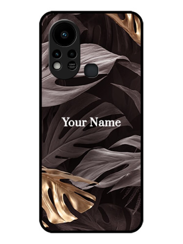 Custom Infinix Hot 11s Personalised Glass Phone Case - Wild Leaves digital paint Design