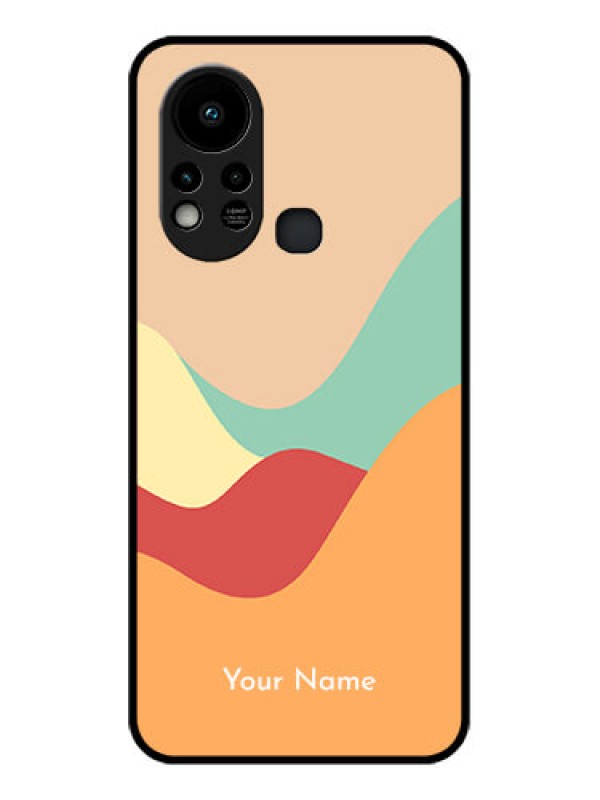 Custom Infinix Hot 11s Personalized Glass Phone Case - Ocean Waves Multi-colour Design