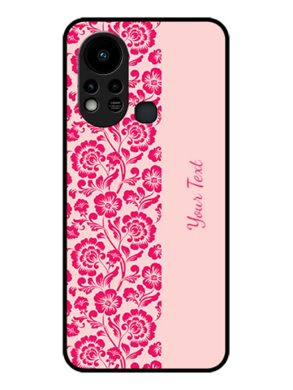 Custom Infinix Hot 11s Custom Glass Phone Case - Attractive Floral Pattern Design