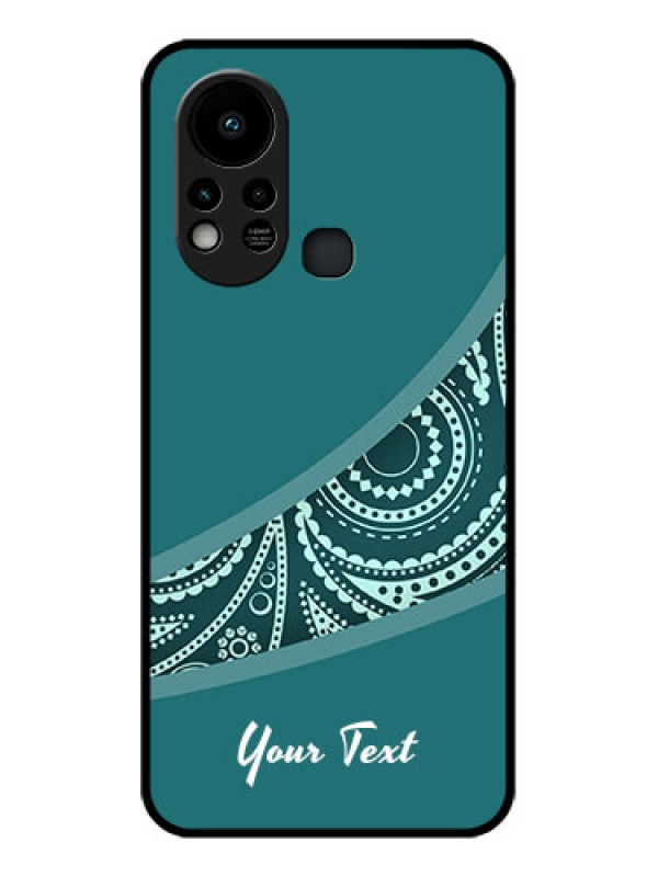 Custom Infinix Hot 11s Photo Printing on Glass Case - semi visible floral Design