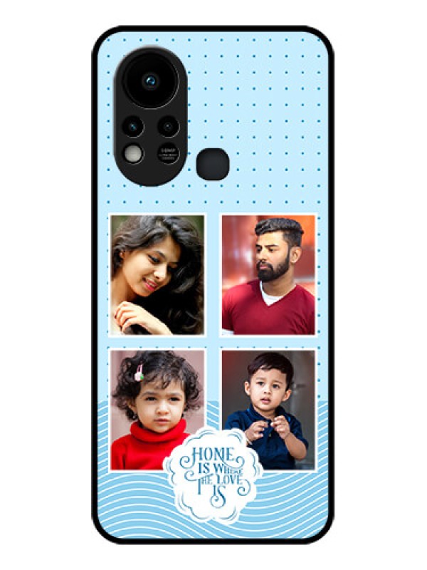 Custom Infinix Hot 11s Custom Glass Phone Case - Cute love quote with 4 pic upload Design