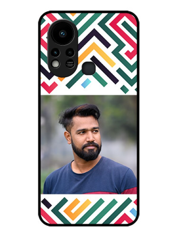 Custom Infinix Hot 11s Personalized Glass Phone Case - Colorful Maze Pattern Design