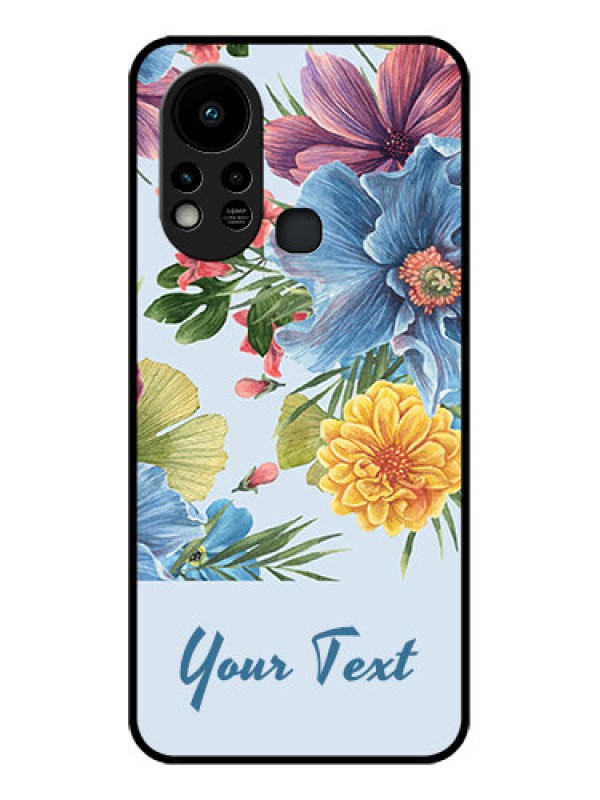 Custom Infinix Hot 11s Custom Glass Mobile Case - Stunning Watercolored Flowers Painting Design