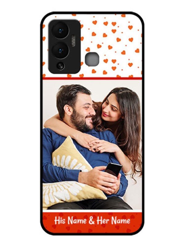 Custom Infinix Hot 12 Play Custom Glass Phone Case - Orange Love Symbol Design