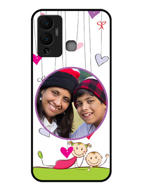 Custom Infinix Hot 12 Play Photo Printing on Glass Case - Cute Kids Phone Case Design
