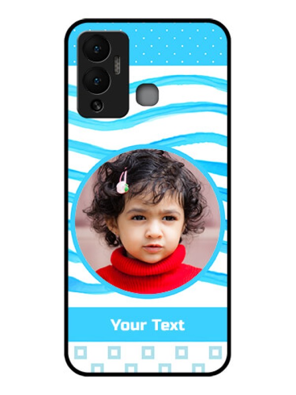 Custom Infinix Hot 12 Play Custom Glass Phone Case - Simple Blue Case Design