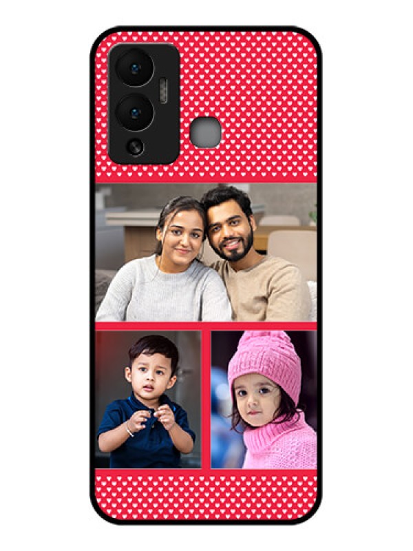 Custom Infinix Hot 12 Play Personalized Glass Phone Case - Bulk Pic Upload Design