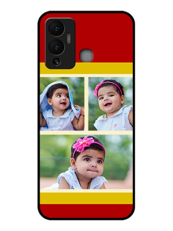 Custom Infinix Hot 12 Play Custom Glass Mobile Case - Multiple Pic Upload Design